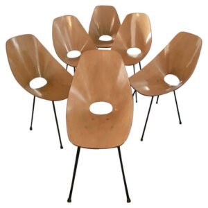 Set of Six Medea Chairs by Vittorio Nobili