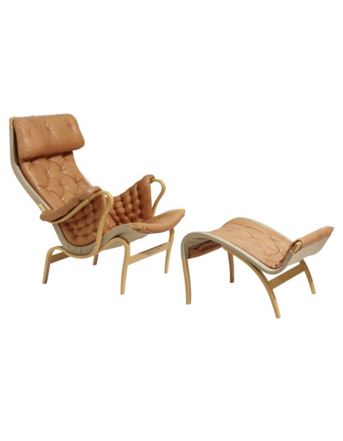 Bruno Mathsson Pernilla 69 Lounge Chair and Ottoman SOLD