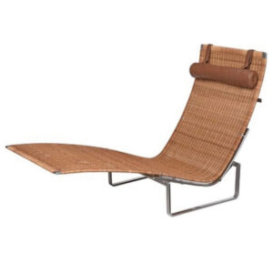 Poul Kjaerholm for Fritz Hansen "PK24" Wicker and Chrome Lounge Chair