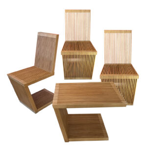 Alwy Visschedyk: Set Of Three Chairs And Table - SOLD