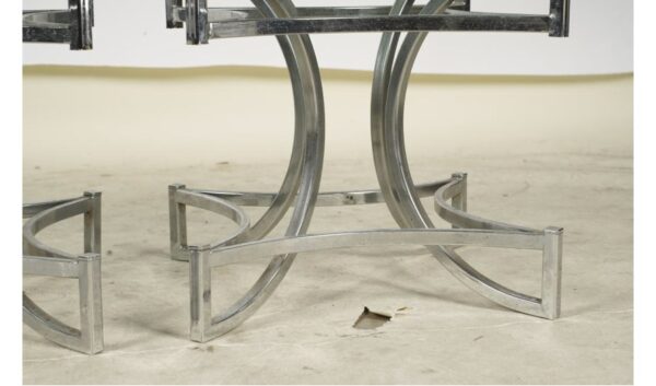 Pair Of Modernist Chromed Metal And Glass Side Tables - Image 4