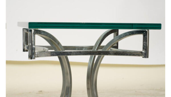 Pair Of Modernist Chromed Metal And Glass Side Tables - Image 3