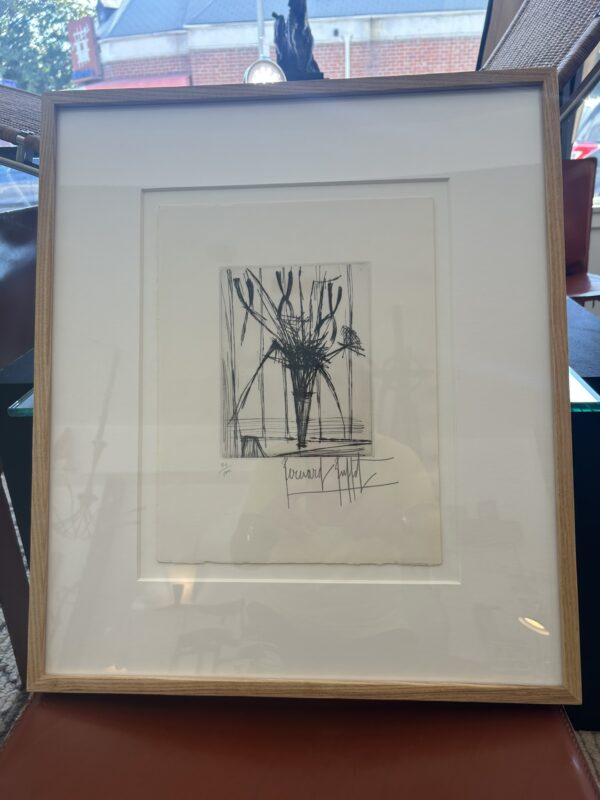 Bernard Buffet Etching: Still Life With Flowers in Vase - Image 9