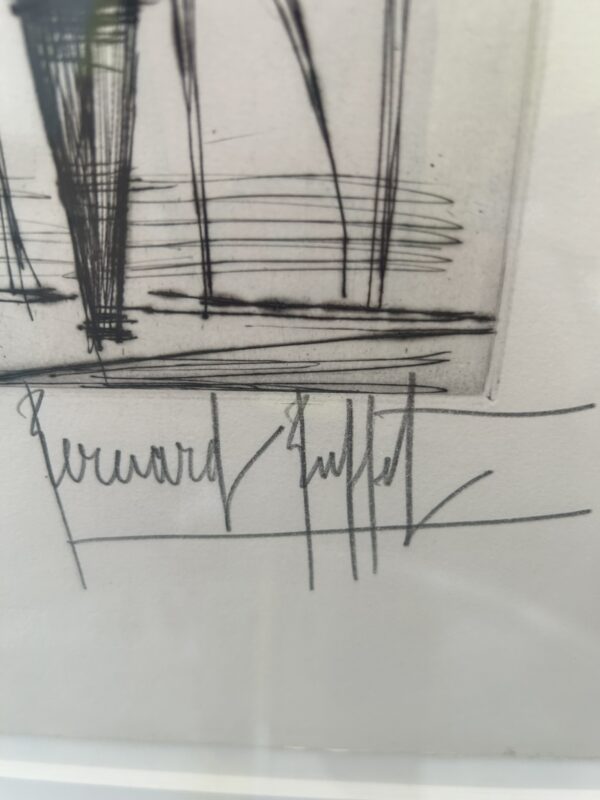 Bernard Buffet Etching: Still Life With Flowers in Vase - Image 7