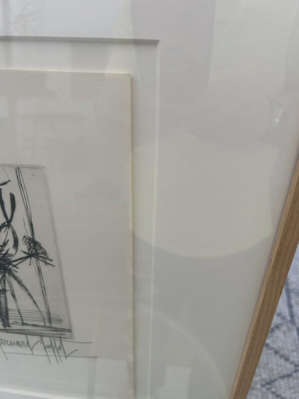 Bernard Buffet Etching: Still Life With Flowers in Vase - Image 5