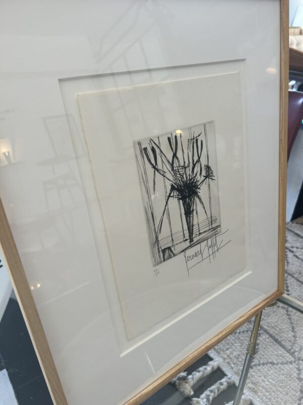 Bernard Buffet Etching: Still Life With Flowers in Vase - Image 3