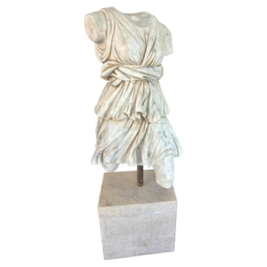 Italian Carrara Marble Torso of a Roman Woman